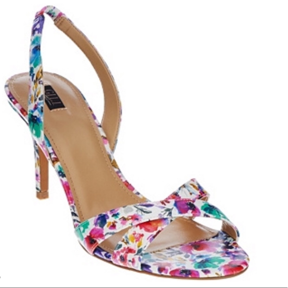 G.i.l.i floral crossstrap midi heel